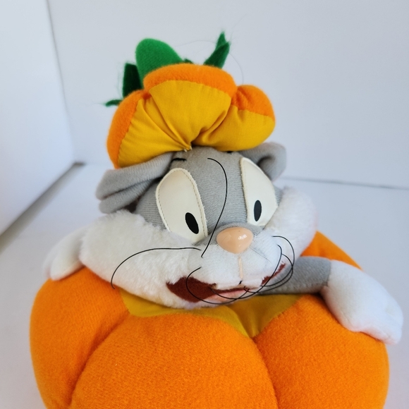 Bugs Bunny Pumpkin Plush 1997 Warner Bros Looney Tunes Halloween Fall 90s 1990s - Picture 2 of 10